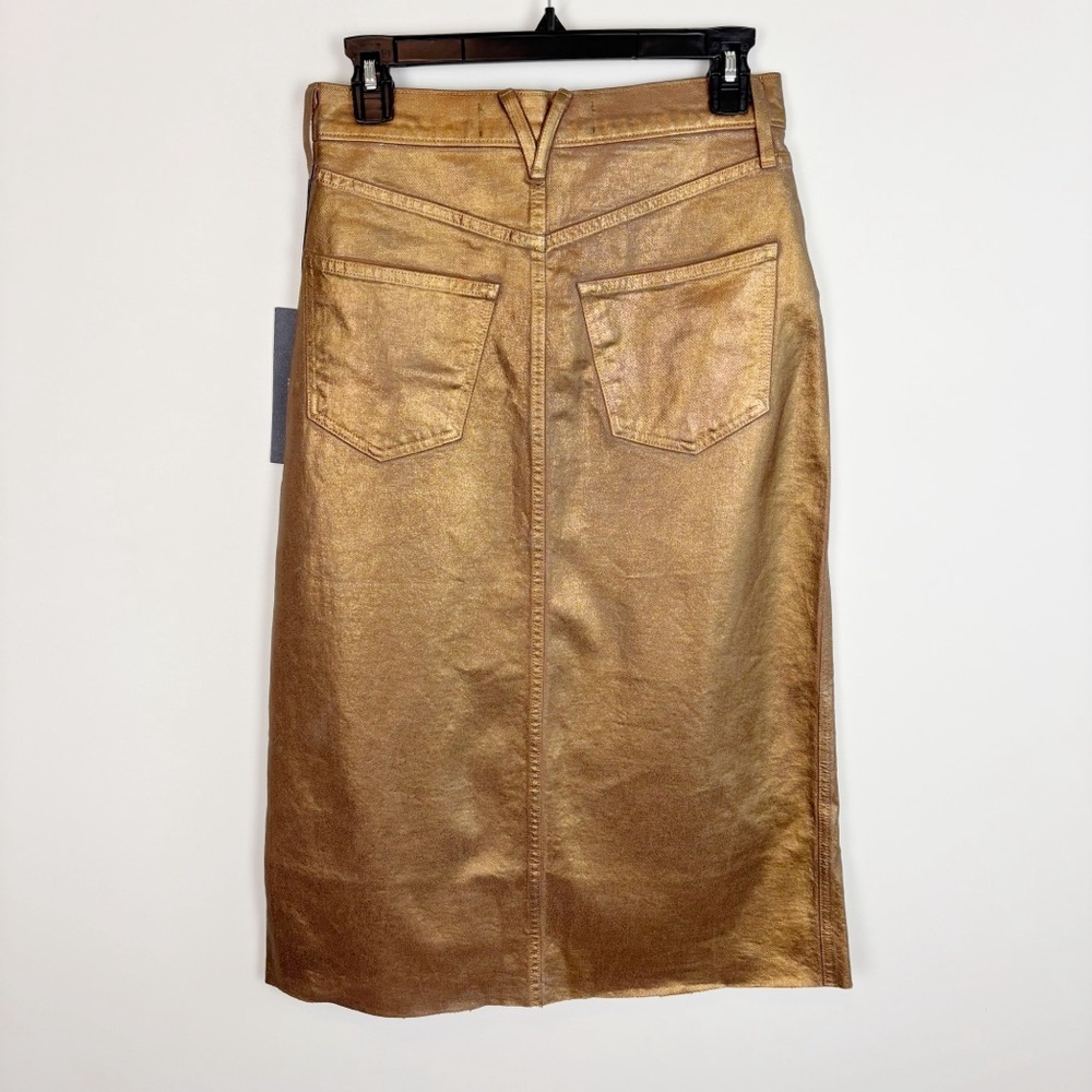 Veronica Beard Victoria Midi Skirt in Antique Brass Size 2 - Picture 8 of 16